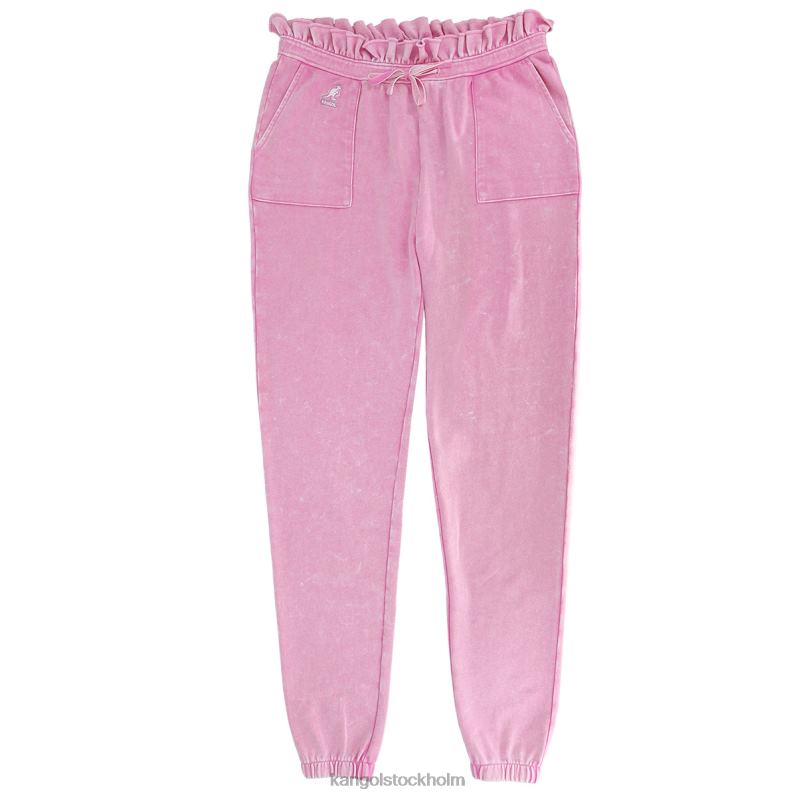 Kangol kvinnor acid wash ruffle joggingbyxor B0ZLB1075 byxor svart skönhet