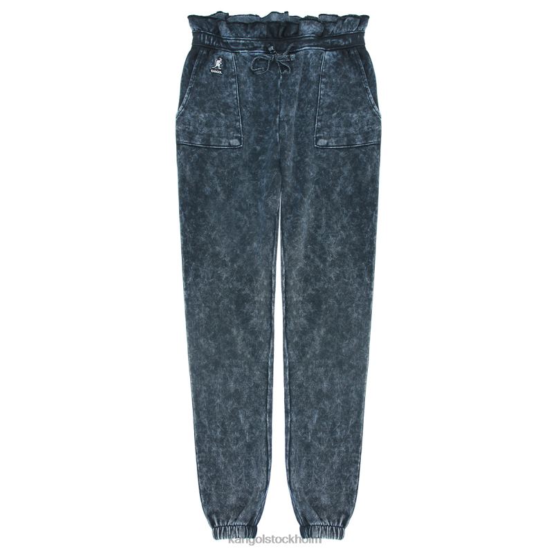 Kangol kvinnor acid wash ruffle joggingbyxor B0ZLB1075 byxor svart skönhet