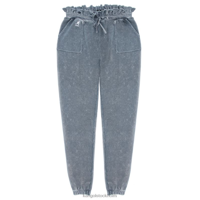 Kangol kvinnor acid wash ruffle joggingbyxor B0ZLB1075 byxor svart skönhet