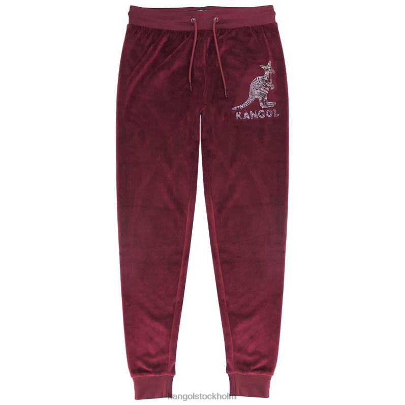 Kangol kvinnor joggingbyxor i velour B0ZLB1044 byxor rödbrun