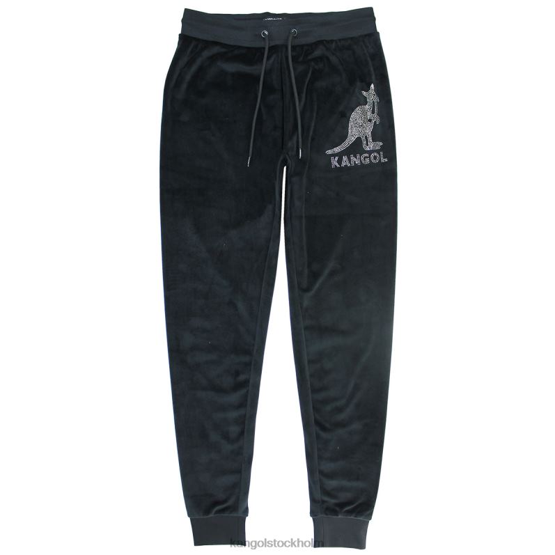 Kangol kvinnor joggingbyxor i velour B0ZLB1047 byxor svart skönhet