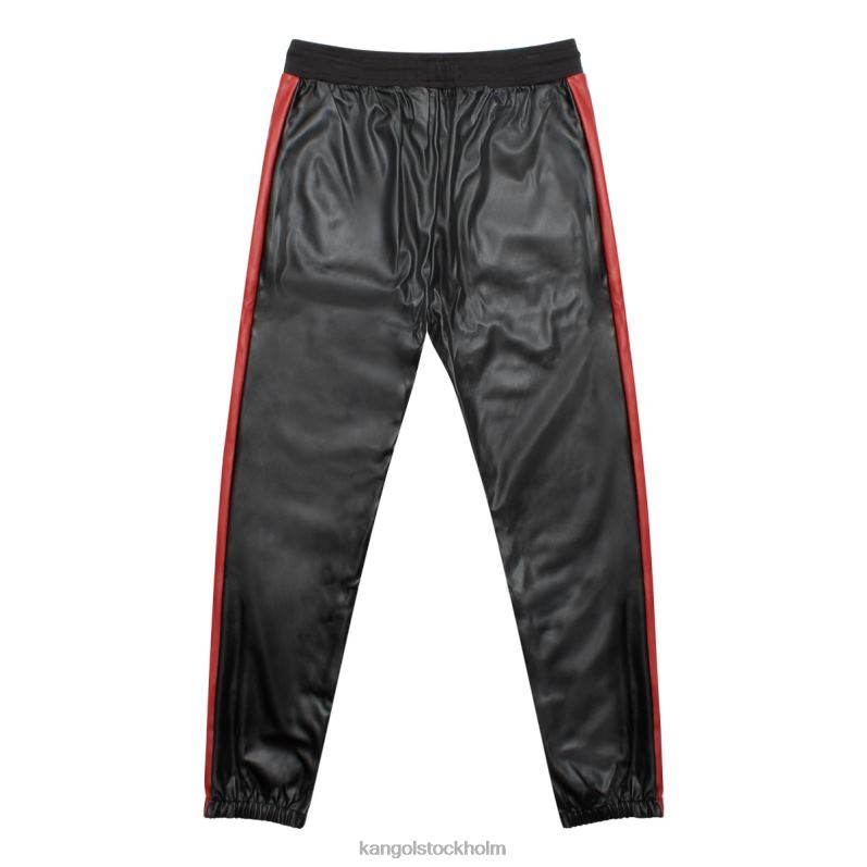 Kangol unisex- joggingbyxor i vegansk läder B0ZLB1065 byxor svart skönhet