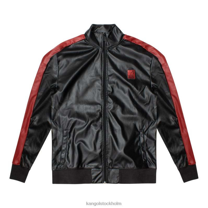 Kangol män träningsjacka i vegansk läder B0ZLB1160 Kläder svart skönhet