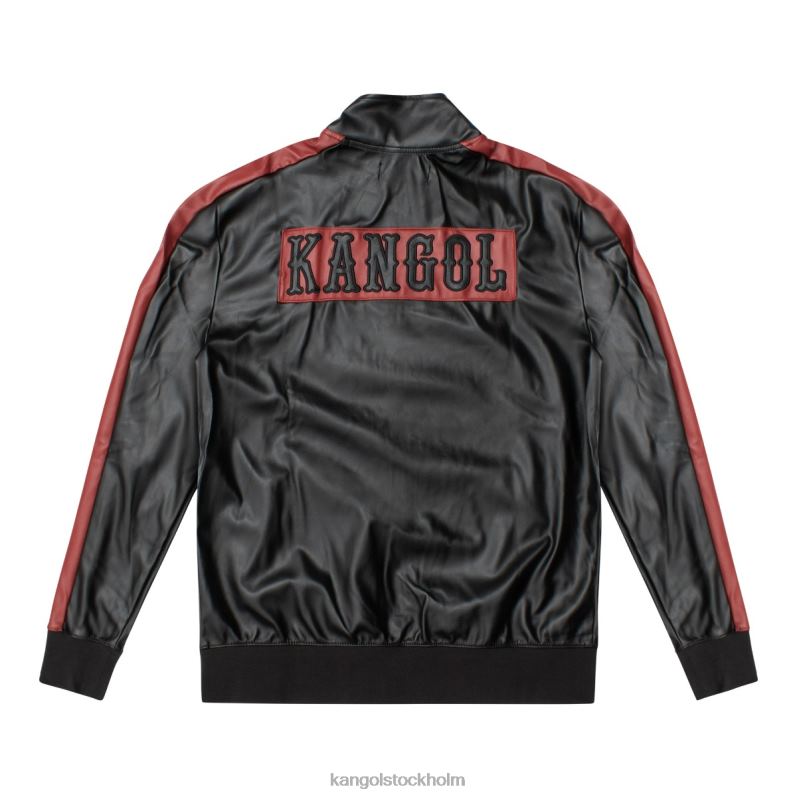 Kangol män träningsjacka i vegansk läder B0ZLB1160 Kläder svart skönhet