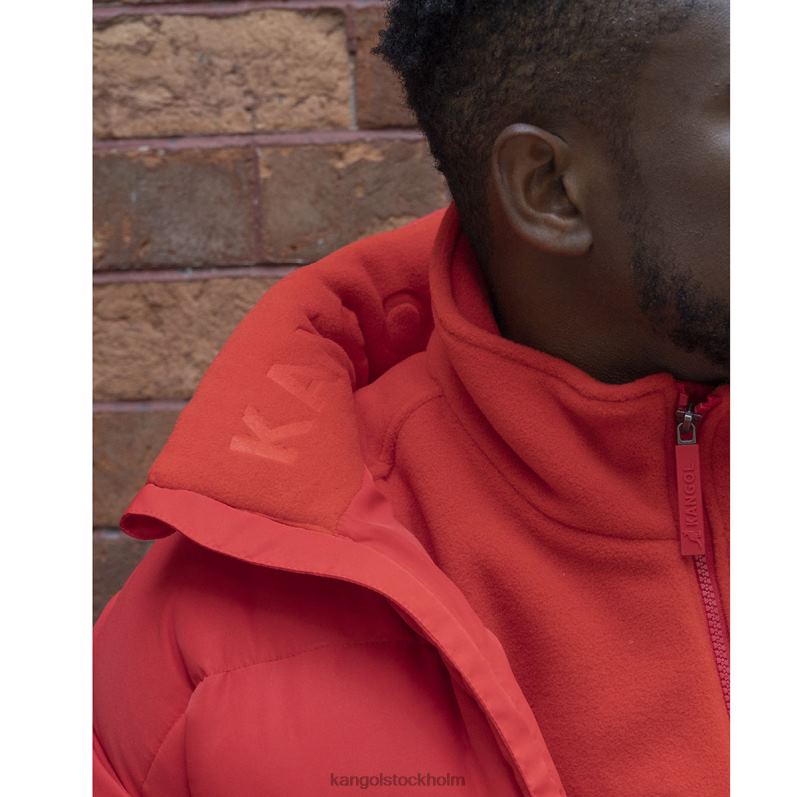 Kangol unisex- dunjacka med patchficka B0ZLB1231 Kläder flamma scharlakansröd
