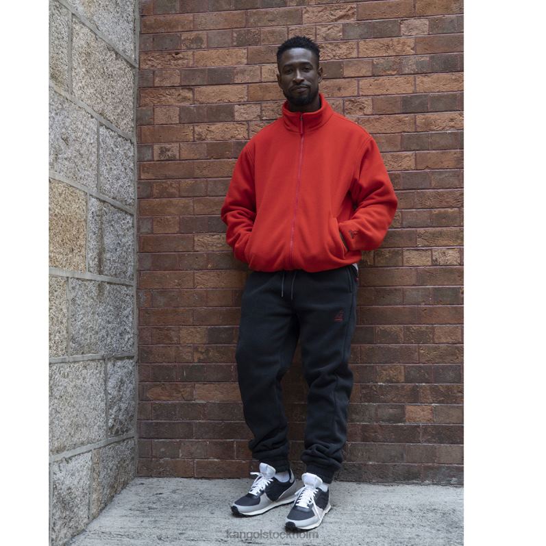 Kangol unisex- fleecejacka med dragkedja B0ZLB1233 Kläder flamma scharlakansröd