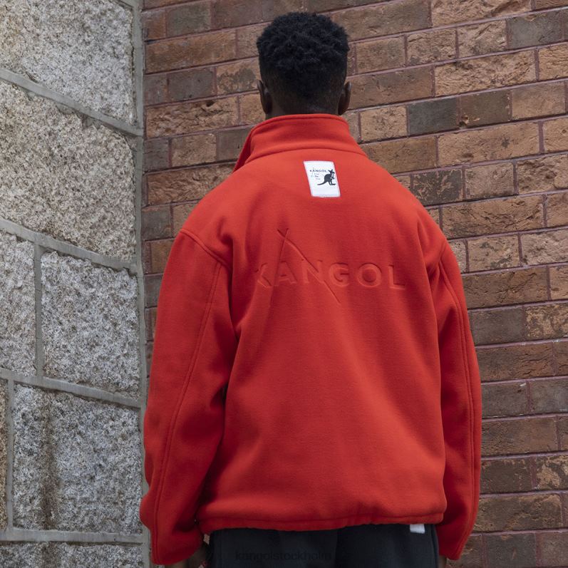 Kangol unisex- fleecejacka med dragkedja B0ZLB1233 Kläder flamma scharlakansröd