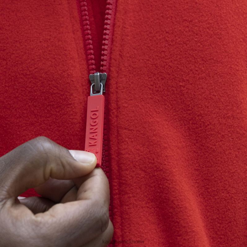 Kangol unisex- fleecejacka med dragkedja B0ZLB1233 Kläder flamma scharlakansröd