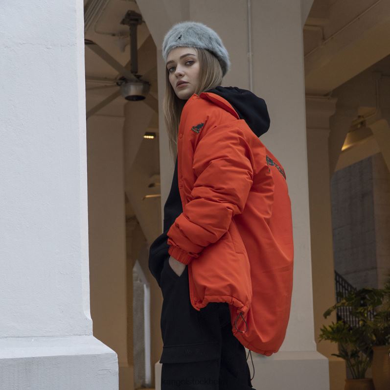 Kangol unisex- oversized jacka B0ZLB1229 Kläder mandarin tango