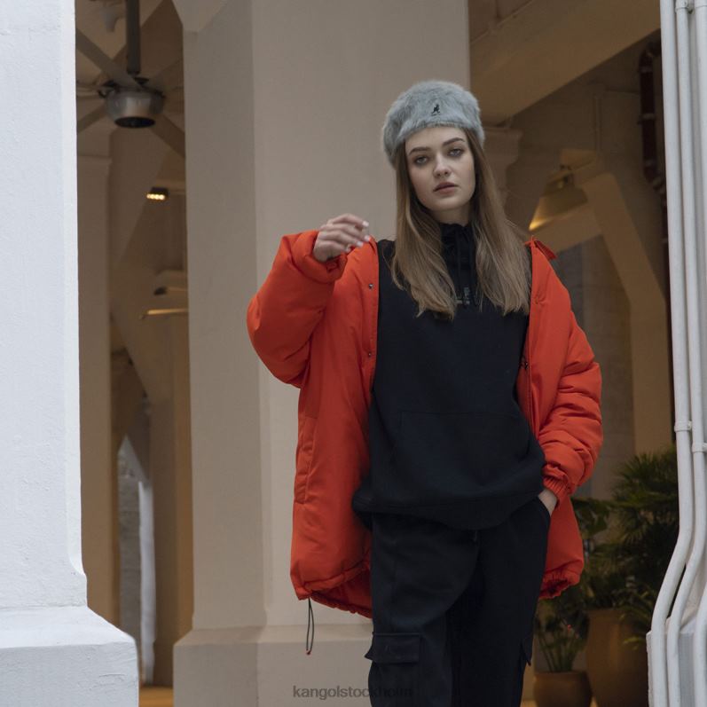 Kangol unisex- oversized jacka B0ZLB1229 Kläder mandarin tango