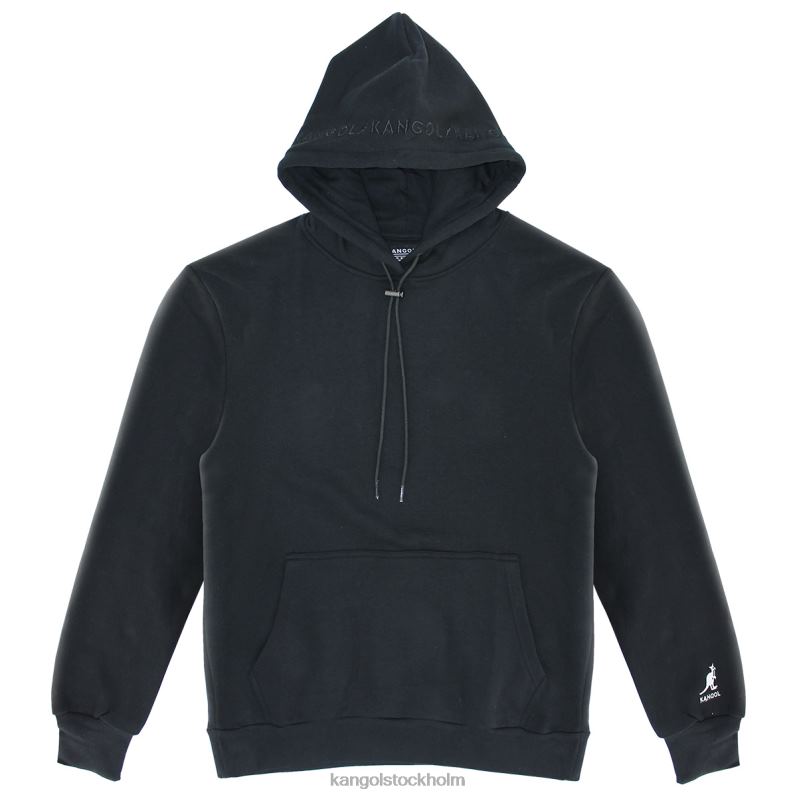 Kangol män broderad hoodie B0ZLB1145 Kläder svart