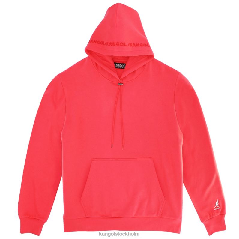Kangol män broderad hoodie B0ZLB1146 Kläder korall