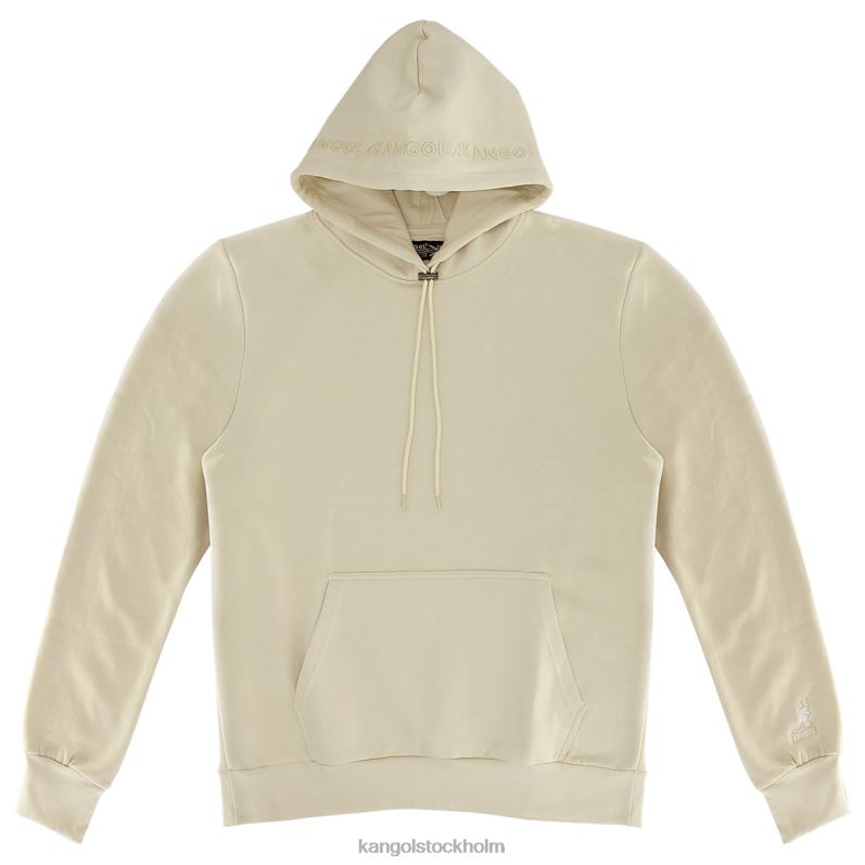 Kangol män broderad hoodie B0ZLB1147 Kläder grädde
