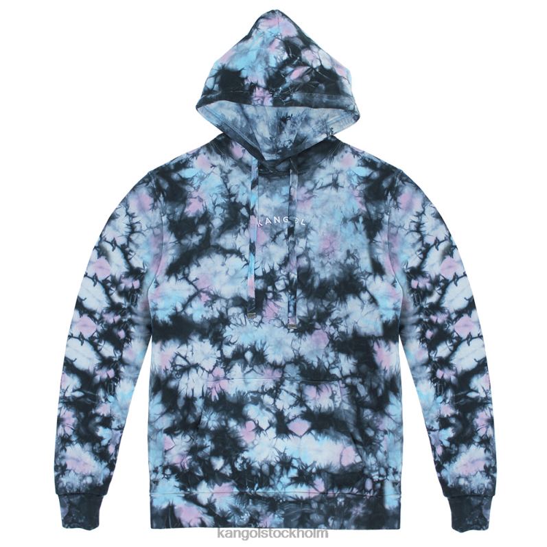 Kangol män tie dye hoodie B0ZLB1176 Kläder isblå