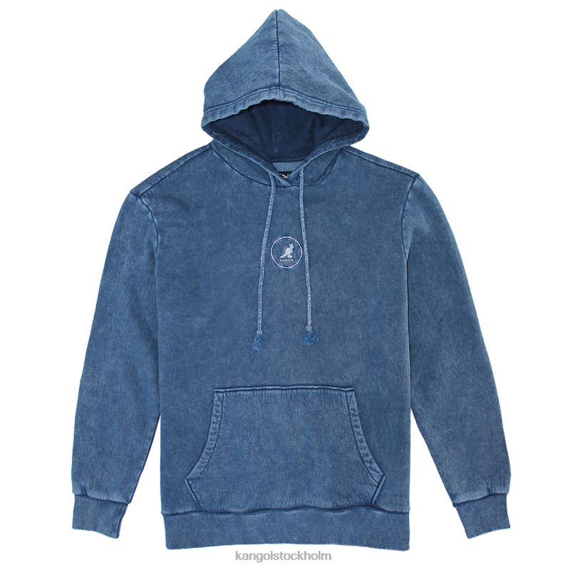 Kangol unisex- acid trip broderad hoodie B0ZLB1092 Kläder denim tvätt