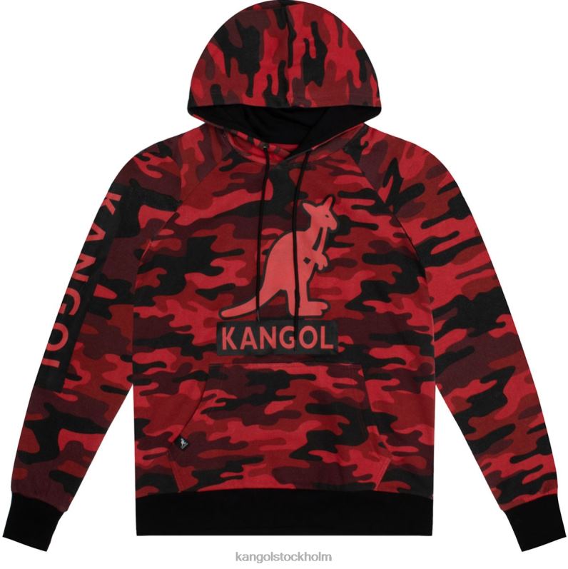 Kangol unisex- camo hoodie B0ZLB1111 Kläder röd camo