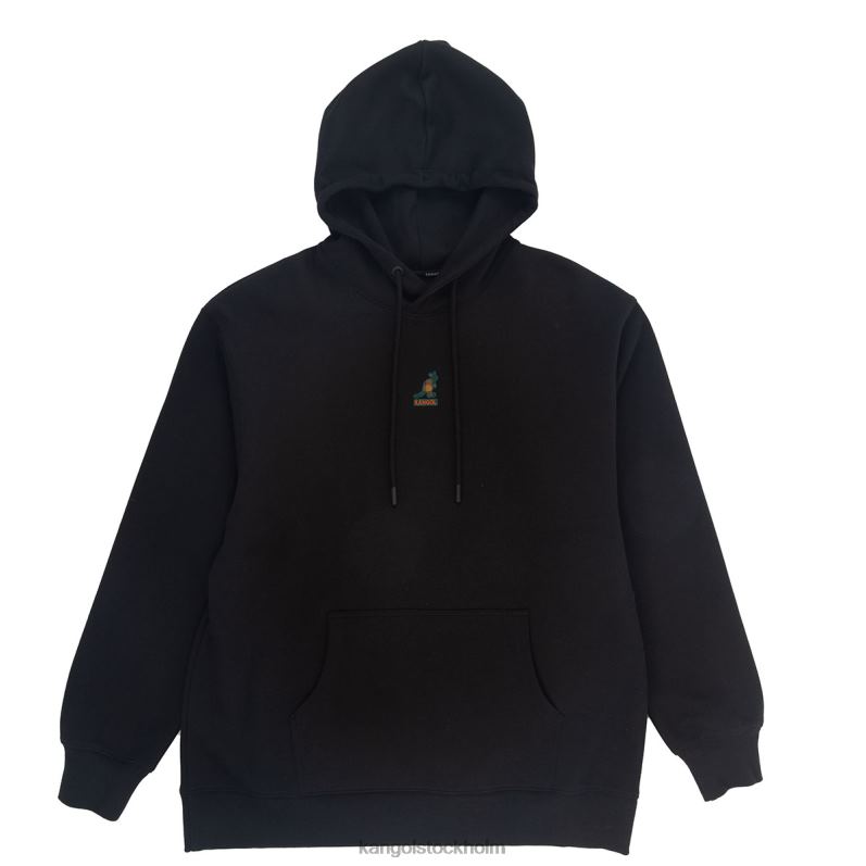 Kangol unisex- interlock hoodie B0ZLB1182 Kläder kolsvart