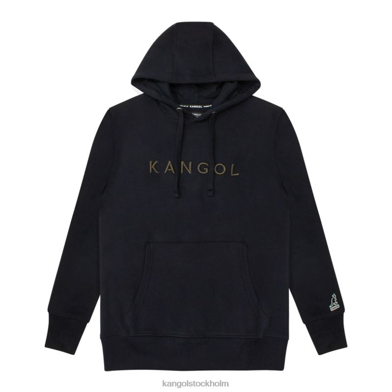 Kangol unisex- lyxig broderad hoodie B0ZLB1166 Kläder svart antracit