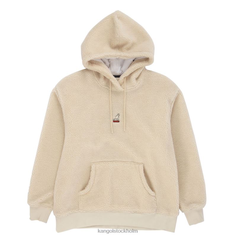 Kangol unisex- sherpa hoodie B0ZLB1184 Kläder beige