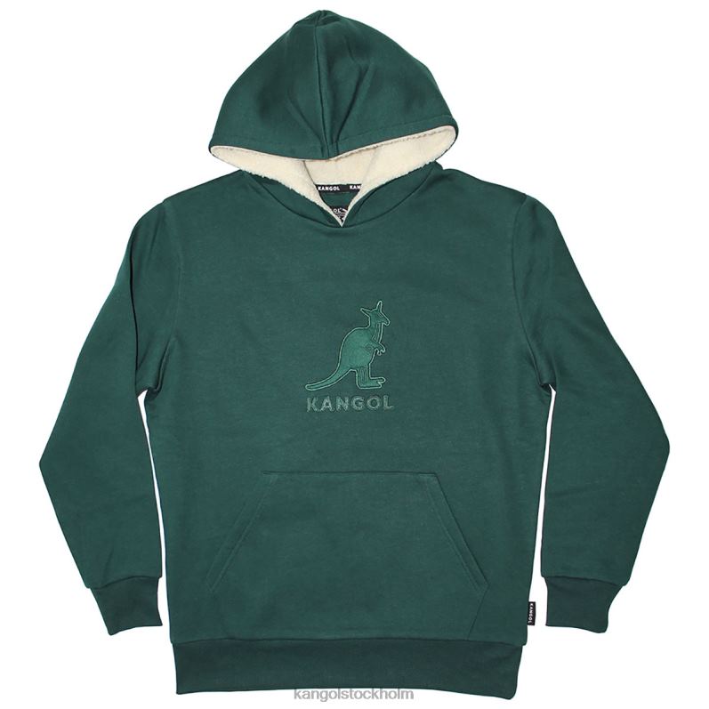 Kangol unisex- tonal broderad sherpa hoodie B0ZLB1127 Kläder nattträdgård