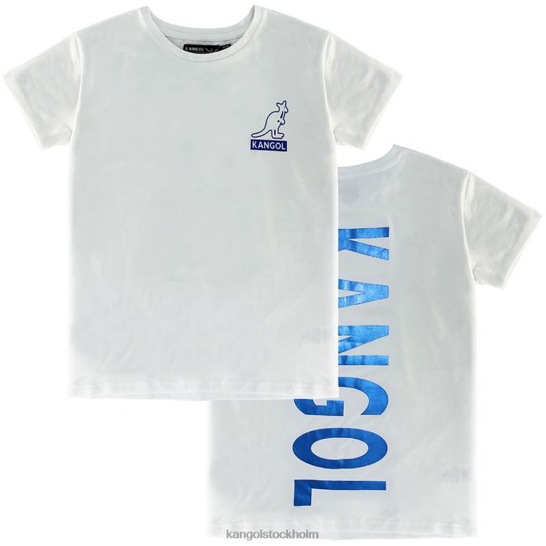Kangol unisex- folie kortärmad t-shirt B0ZLB1215 Kläder vit/indigo