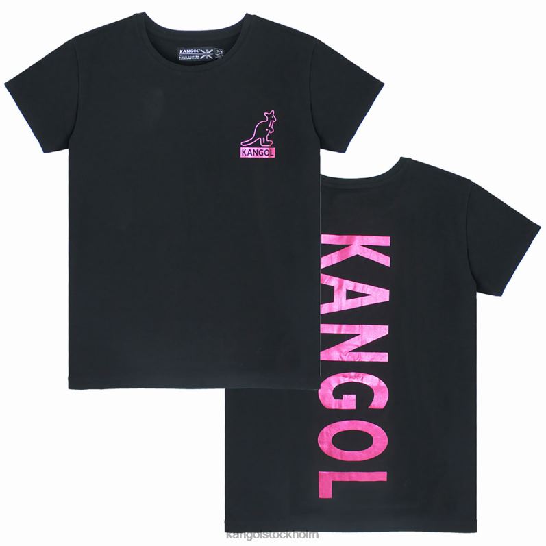 Kangol unisex- folie kortärmad t-shirt B0ZLB1218 Kläder svart/rosa