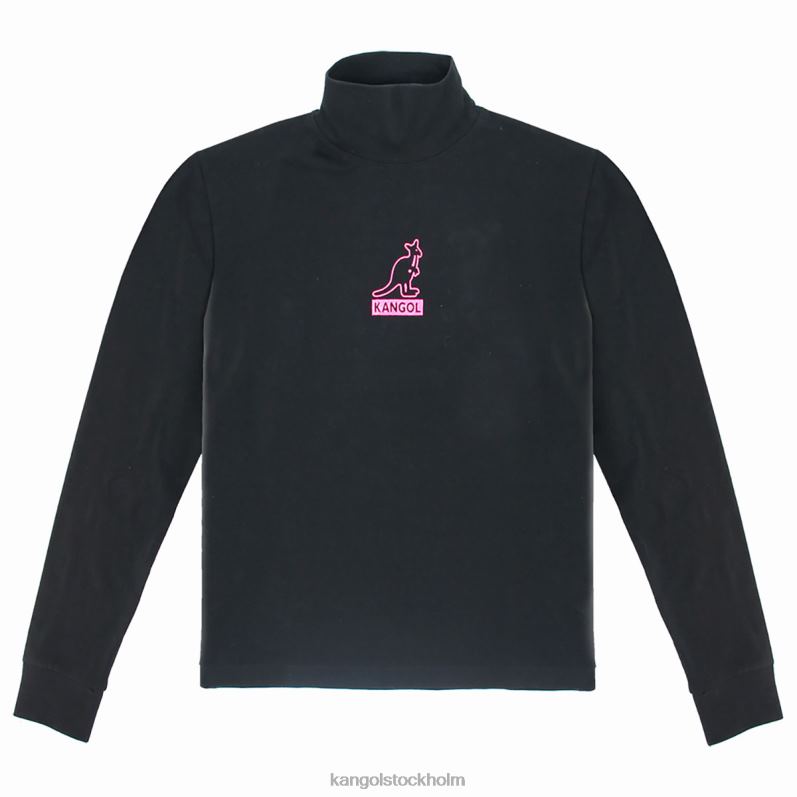 Kangol unisex- långärmad t-shirt i folie B0ZLB1211 Kläder svart