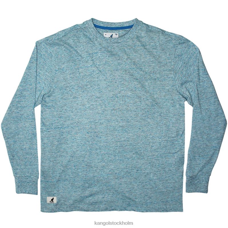 Kangol unisex- långärmad t-shirt i linneeffekt B0ZLB1241 Kläder havsblått