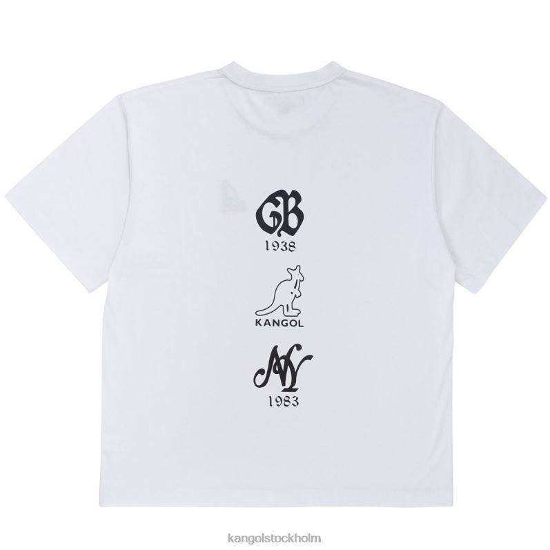 Kangol unisex- logotyp baksida t-shirt B0ZLB1237 Kläder vit