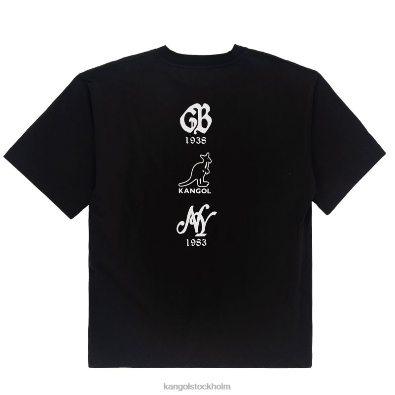 Kangol unisex- logotyp baksida t-shirt B0ZLB1238 Kläder kolsvart