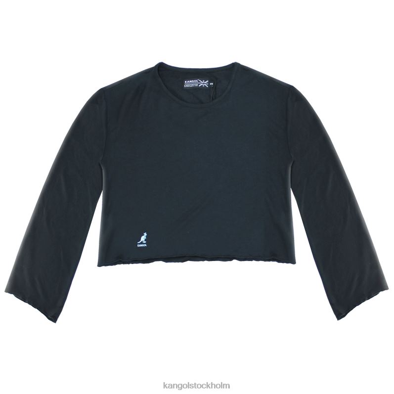Kangol kvinnor ruggig crop top B0ZLB1225 Kläder svart
