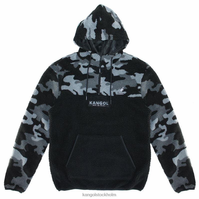 Kangol unisex- camo sherpa pullover B0ZLB1179 Kläder träkol camo