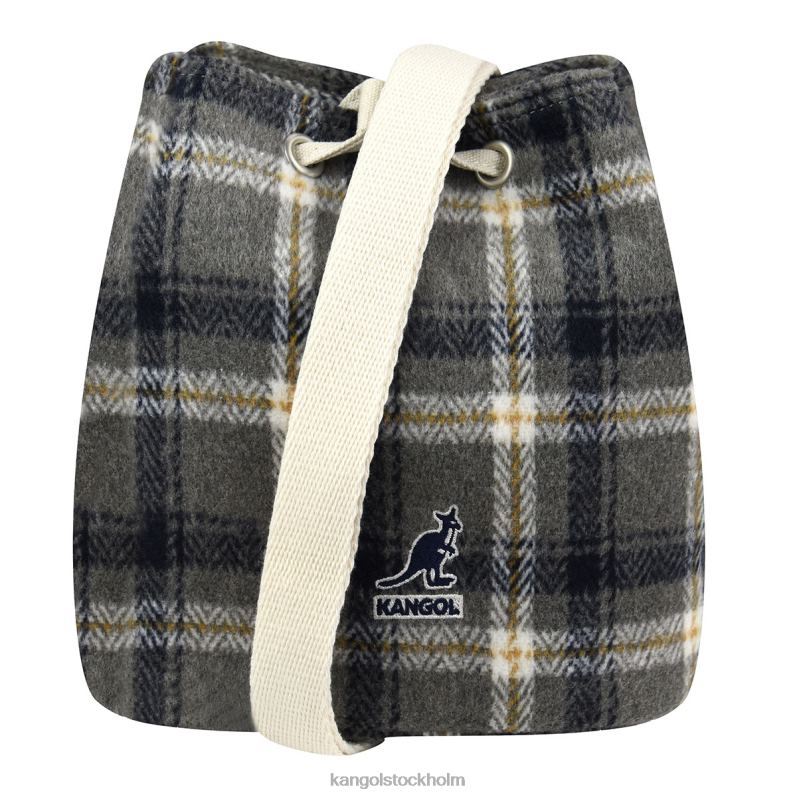 Kangol unisex- checker ii bucket bag B0ZLB971 Tillbehör grå pläd