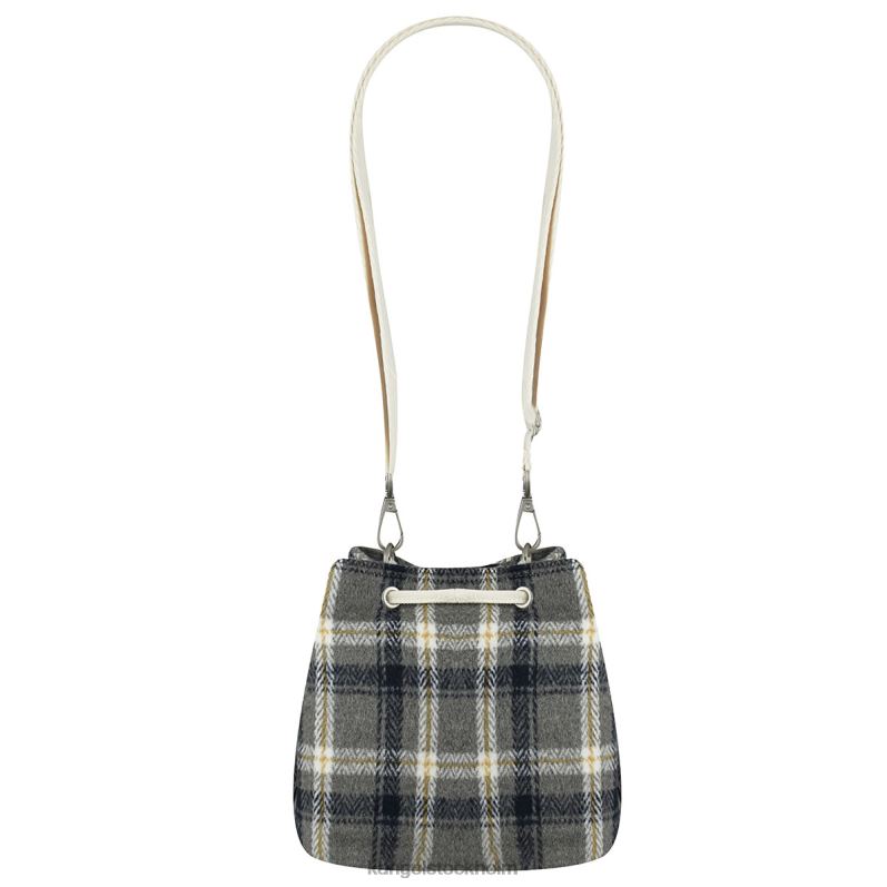 Kangol unisex- checker ii bucket bag B0ZLB971 Tillbehör grå pläd