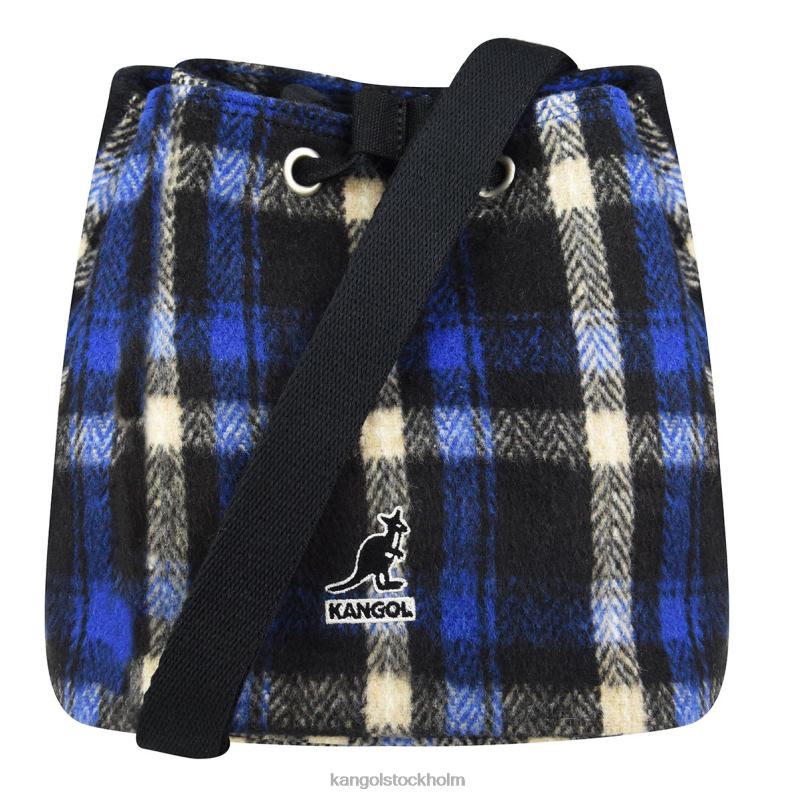 Kangol unisex- checker ii bucket bag B0ZLB972 Tillbehör marin pläd