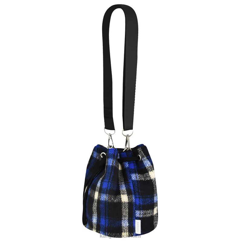 Kangol unisex- checker ii bucket bag B0ZLB972 Tillbehör marin pläd