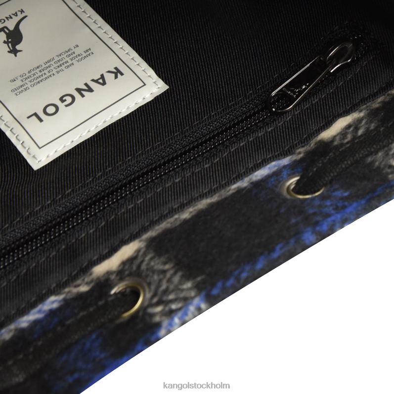 Kangol unisex- checker ii bucket bag B0ZLB972 Tillbehör marin pläd