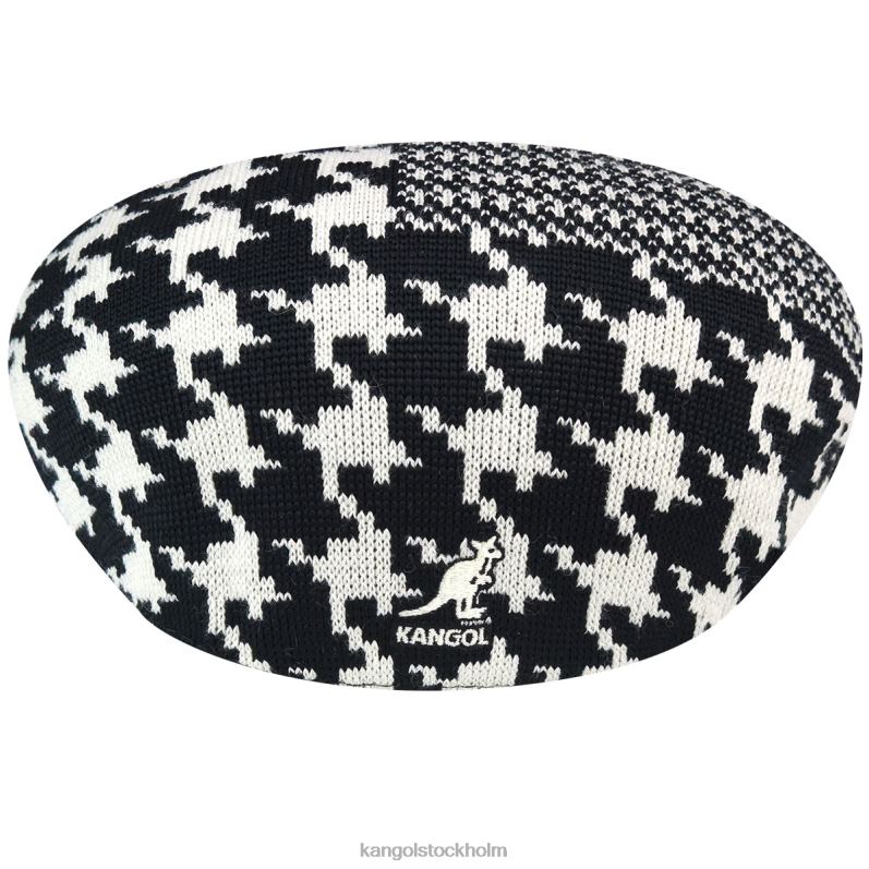 Kangol unisex- abstrakt houndstooth 504 B0ZLB108 Tillbehör kräm/svart