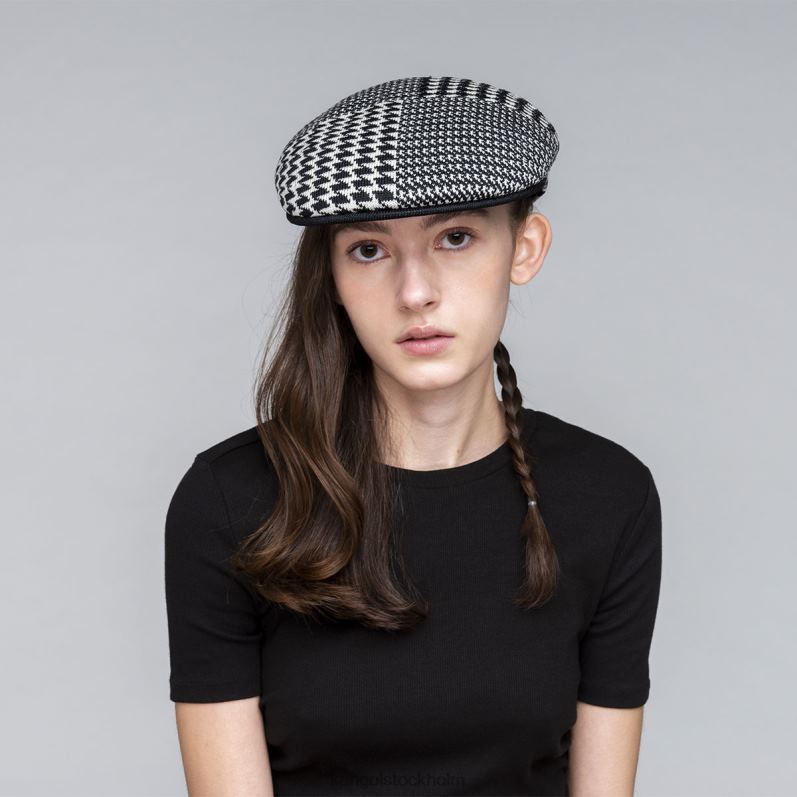 Kangol unisex- abstrakt houndstooth 504 B0ZLB108 Tillbehör kräm/svart