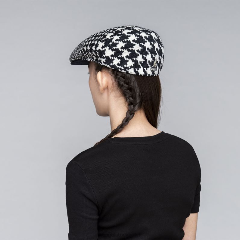 Kangol unisex- abstrakt houndstooth 504 B0ZLB108 Tillbehör kräm/svart