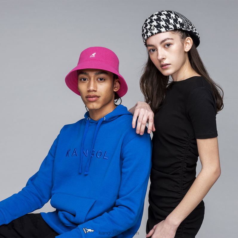 Kangol unisex- abstrakt houndstooth 504 B0ZLB108 Tillbehör kräm/svart