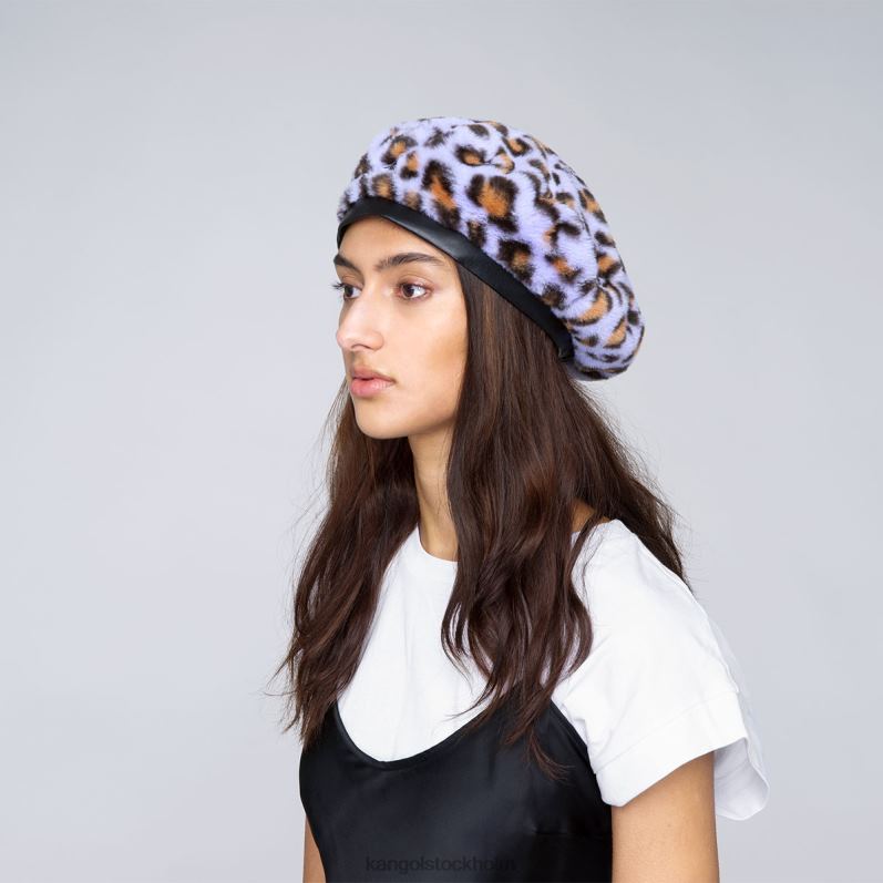 Kangol unisex- basker i fuskpäls B0ZLB406 Tillbehör lavendel leopard