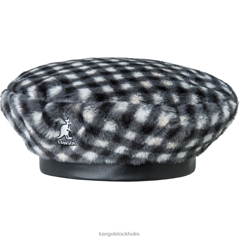 Kangol unisex- basker i fuskpäls B0ZLB407 Tillbehör svart gingham