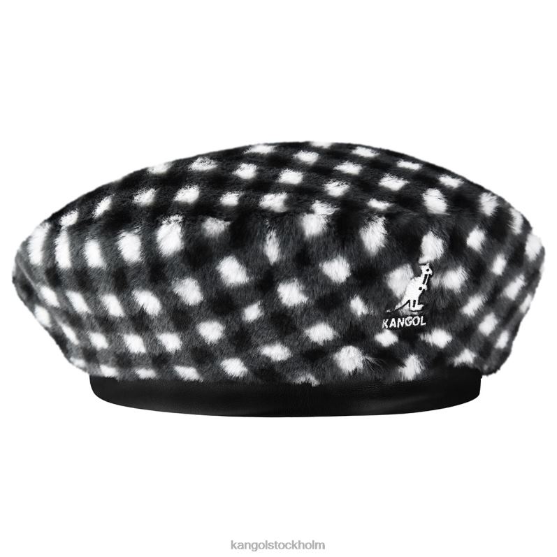 Kangol unisex- basker i fuskpäls B0ZLB407 Tillbehör svart gingham