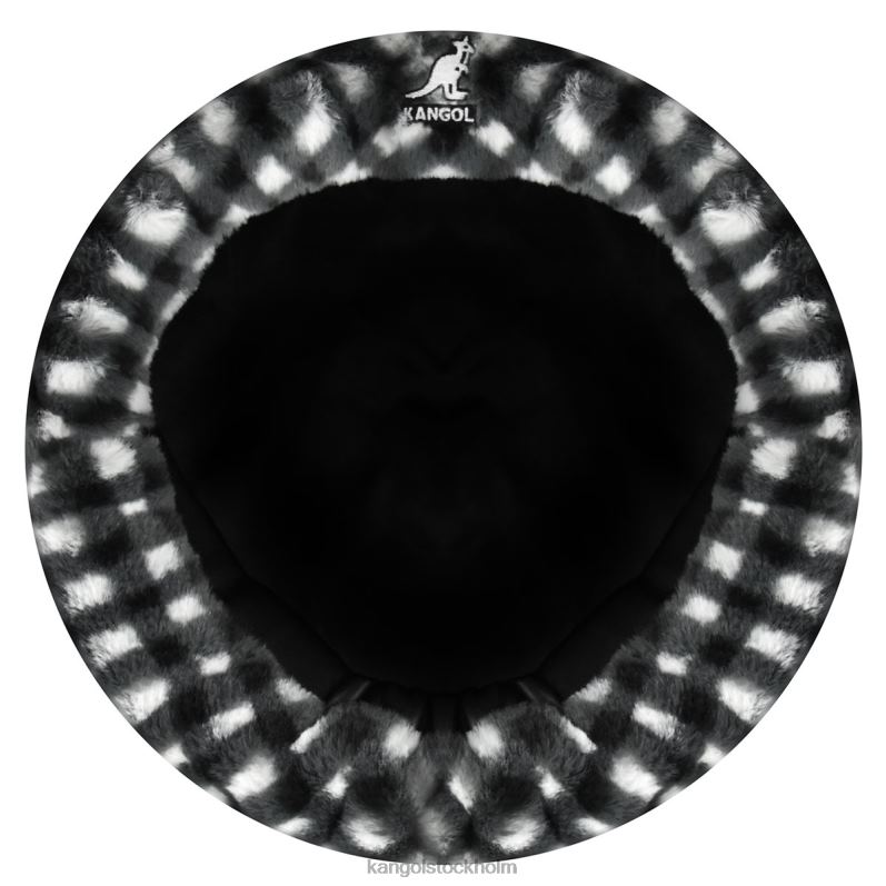 Kangol unisex- basker i fuskpäls B0ZLB407 Tillbehör svart gingham