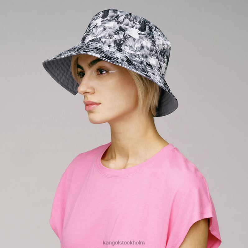 Kangol unisex- blommig vändbar hink B0ZLB456 Tillbehör svart blommig