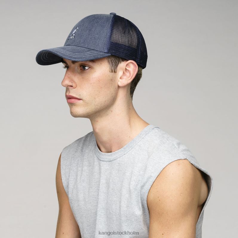 Kangol unisex- distressed bomullsnät baseball B0ZLB292 Tillbehör Marin