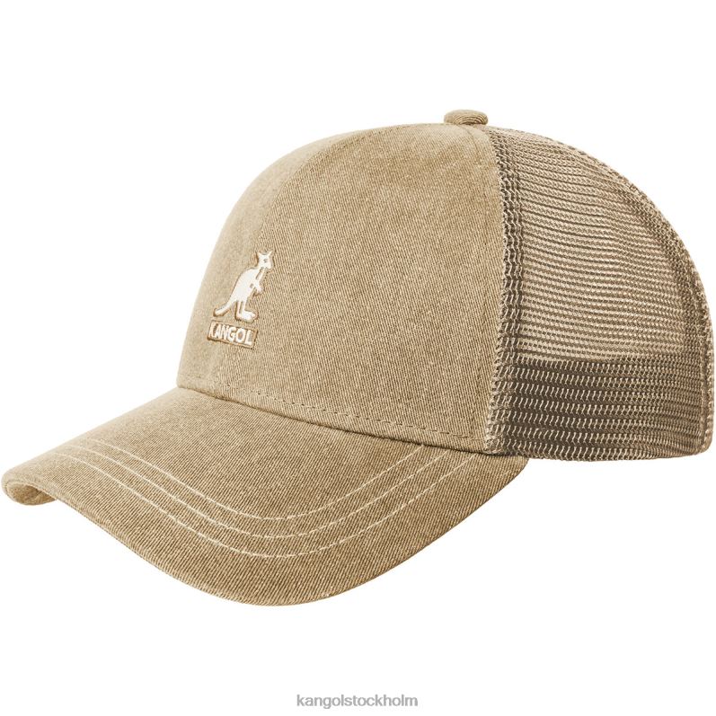 Kangol unisex- distressed bomullsnät baseball B0ZLB293 Tillbehör havre
