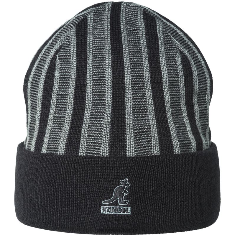 Kangol unisex- rib stripe rev mössa B0ZLB809 Tillbehör svart